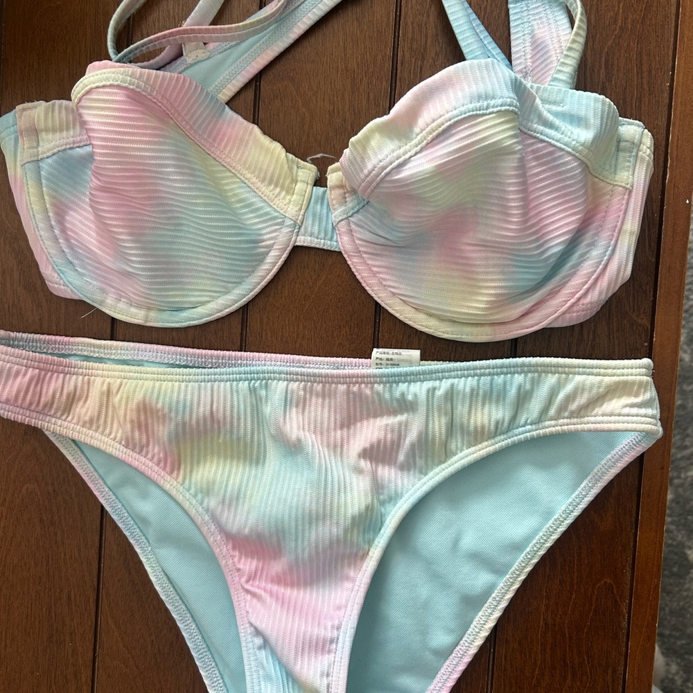 Pastel Tie-Dye Bikini Set
